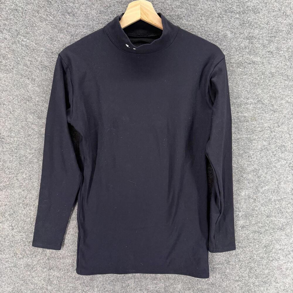 Under Armour Activewear Top Women M Medium Black Long Sleeve High Neck Nylon